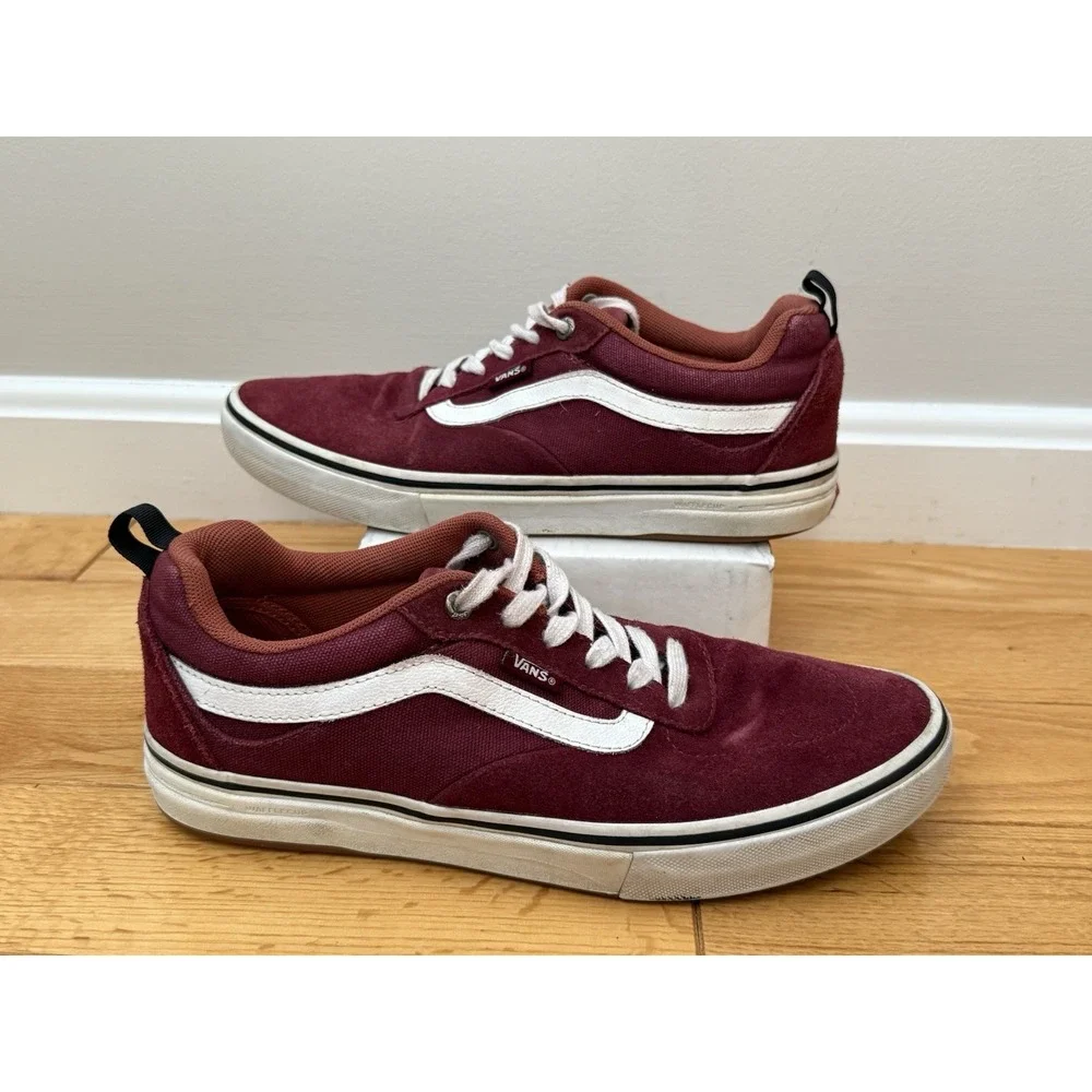 Vans Men's Sz 8.5 Kyle Walker Maroon Red /White Old‎ Skool Sneakers Shoes 721454